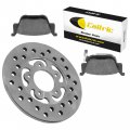 Caltric Rear Brake Disc Rotor With Pads For Honda Pioneer 700 Sxs700m2 Sxs700m4 2014-2024