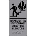 Compliancesigns Acrylic Ada Exit Emergency Fire Sign 12 X 6 In With English Braille Gray 