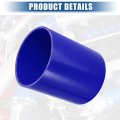 Uxcell 5 Id 6 Length 4-ply Reinforced High Temp Straight Coupler Silicone Reducer Hose Blue For Car Intercooler Intake Piping