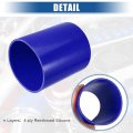 Uxcell 5 Id 6 Length 4-ply Reinforced High Temp Straight Coupler Silicone Reducer Hose Blue For Car Intercooler Intake Piping