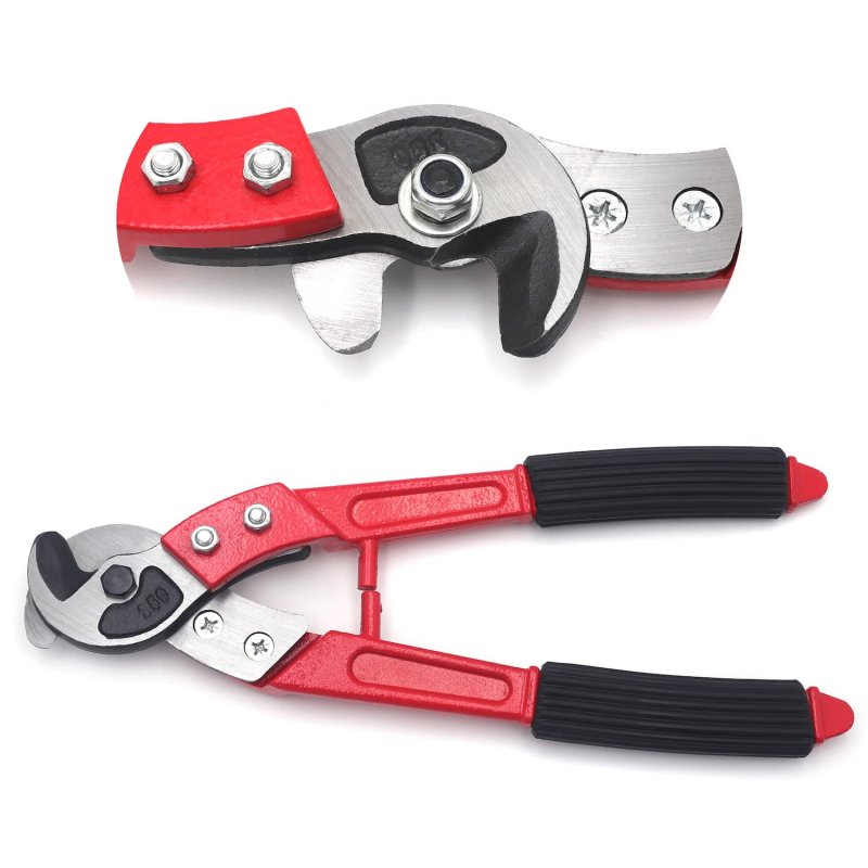 14 In Heavy Duty Electrical Cable Cutter For Multi Wire Copper Aluminum And Stainless Steel Rope Red Pliers