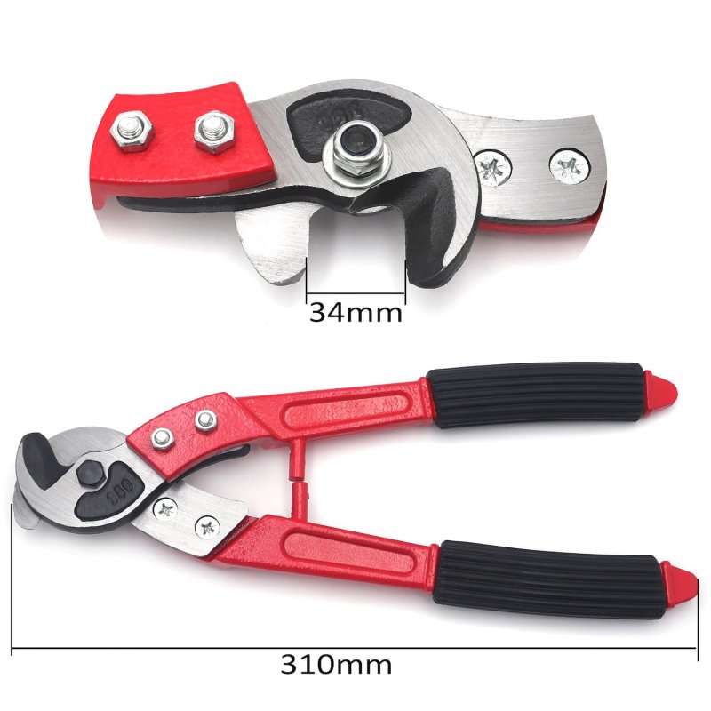 14 In Heavy Duty Electrical Cable Cutter For Multi Wire Copper Aluminum And Stainless Steel Rope Red Pliers