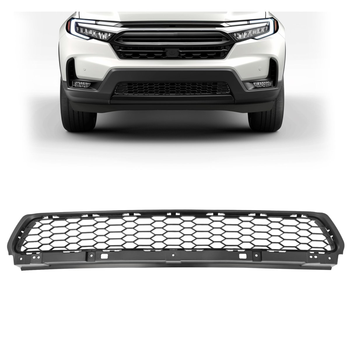 Front Bumper Lower Grille For 2019 2020 2021 2022 Honda Pilot Black Plastic Replacement Part Cb-2844 Fits 71113tg7a50 Ho1036136