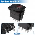 1 Pcs 5 Pins Generator Rocker Start Stop Switch Button Red Lens Fit For Rv Onan