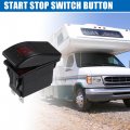 1 Pcs 5 Pins Generator Rocker Start Stop Switch Button Red Lens Fit For Rv Onan
