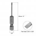 Uxcell 20 Pcs Slotted Screwdriver Bits 2mm 2 Length 1 4 Hex Shank Magnetic Flat Head Drive Bit Holder For Power Drill Impact