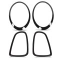 Headlight Grille Surround Trim Kit Taillight Covers Bezel Frame Guard Trim Replacement For Mini R56 R57 R58 R59 S Jcw