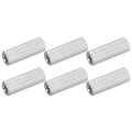 M6x1mm Coupling Nuts 6 Pcs 304 Stainless Steel Galvanized Hex Rod Threaded Connectors 30mm For Industrial Construction 