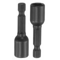 2pcs 1 4 Hex Shank 8mm Magnetic Socket 48mm Length Cr-v Steel Quick-release Impact Driver Wrench Screw For Drill Power Nut 