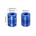 Uxcell 2pcs 8mm To Aluminum Alloy Shaft Coupling L25xd19 Flexible Coupler With Screws For Encoders And Motors Blue