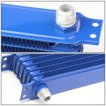 Universal Blue Aluminum 7-row Engine Oil Cooler Filter Relocation Kit