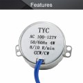 Bettomshin 1pcs Synchronous Motor Ac 110v 8-10rpm Turntable Cw Ccw Direction 4w Tyc-50 Double Flat Tapping Shaft