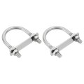 M8 U-bolts 2 Sets 42mm 1 65 Inner Width 72mm Length 304 Stainless Steel Round Bend U Clamp With Nuts And Plates For Ski Boat 
