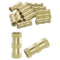 Knurled Insert Nuts 15pcs M6 X 20mm L 8mm Od Thread Printing Brass Female Threadeds Heat Set Insert Embedment