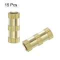 Knurled Insert Nuts 15pcs M6 X 20mm L 8mm Od Thread Printing Brass Female Threadeds Heat Set Insert Embedment