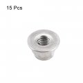 Uxcell M5 Nylon Insert Hex Lock Nuts With Flange 304 Stainless Steel Plain Finish 15pcs