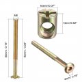 Uxcell M6x80mm Furniture Bolt Nut Set Hex Socket Screw 55mm Thread Length With Barrel Nuts For Beds Headboards Chairs 10 Sets