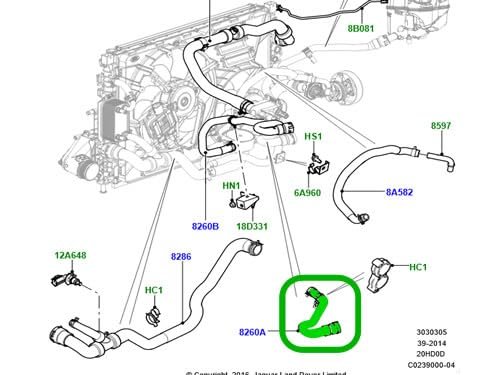 Genuine Heater Inlet Hose For Land Rover Lr2 Range Evoque 12-18 Discovery Sport Lr044291
