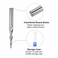 Uxcell Tapered Ball Nose End Mill Uncoated Solid Carbide 2 Flute Spiral Milling Cutter 1mm Radius 2mm Diameter 6mm Shank 60mm