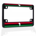 Fastasticdeals Metal Insert Bike License Plate Frame Pan African Flag With Map Weatherproof Motorcycle Accessories Black 4 