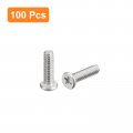 Uxcell M1 6-0 35 X 6mm 100pcs Flat Round Head Screws 304 Stainless Steel Phillips Drive Machine Hardware Fastener For Furniture