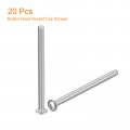 Uxcell 8-32x4 Button Head Socket Cap Screws 20pcs 304 Stainless Steel Fasteners Hex Bolts Full Thread Drive