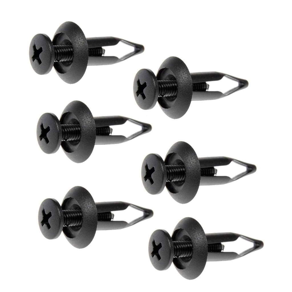 6 Piece Nylon Rivets For Dodge Viper 1997 1998 1999 2000 2001 2002 Black Replacement 91502sm40000 N8039465 N803946s