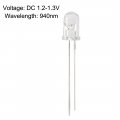 Uxcell 20pcs 5mm 940nm Infrared Emitter Diode Dc 1 2v Led Ir Light Emitting Diodes Clear Round Head 7 Meters Emission Distance
