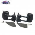 Tom Towing Mirror Manual Textured Black Pair Set For 1999-2010 Ford F-250 F-350 Super Duty Fo1321226 Fo1320226