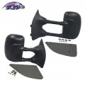 Tom Towing Mirror Manual Textured Black Pair Set For 1999-2010 Ford F-250 F-350 Super Duty Fo1321226 Fo1320226