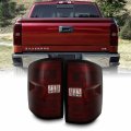 Akkon Fits 2014-2018 Chevy Silverado 1500 2500hd Gmc Sierra 3500hd Dually Red Smoked Tail Lamp Brake Lights Pair 