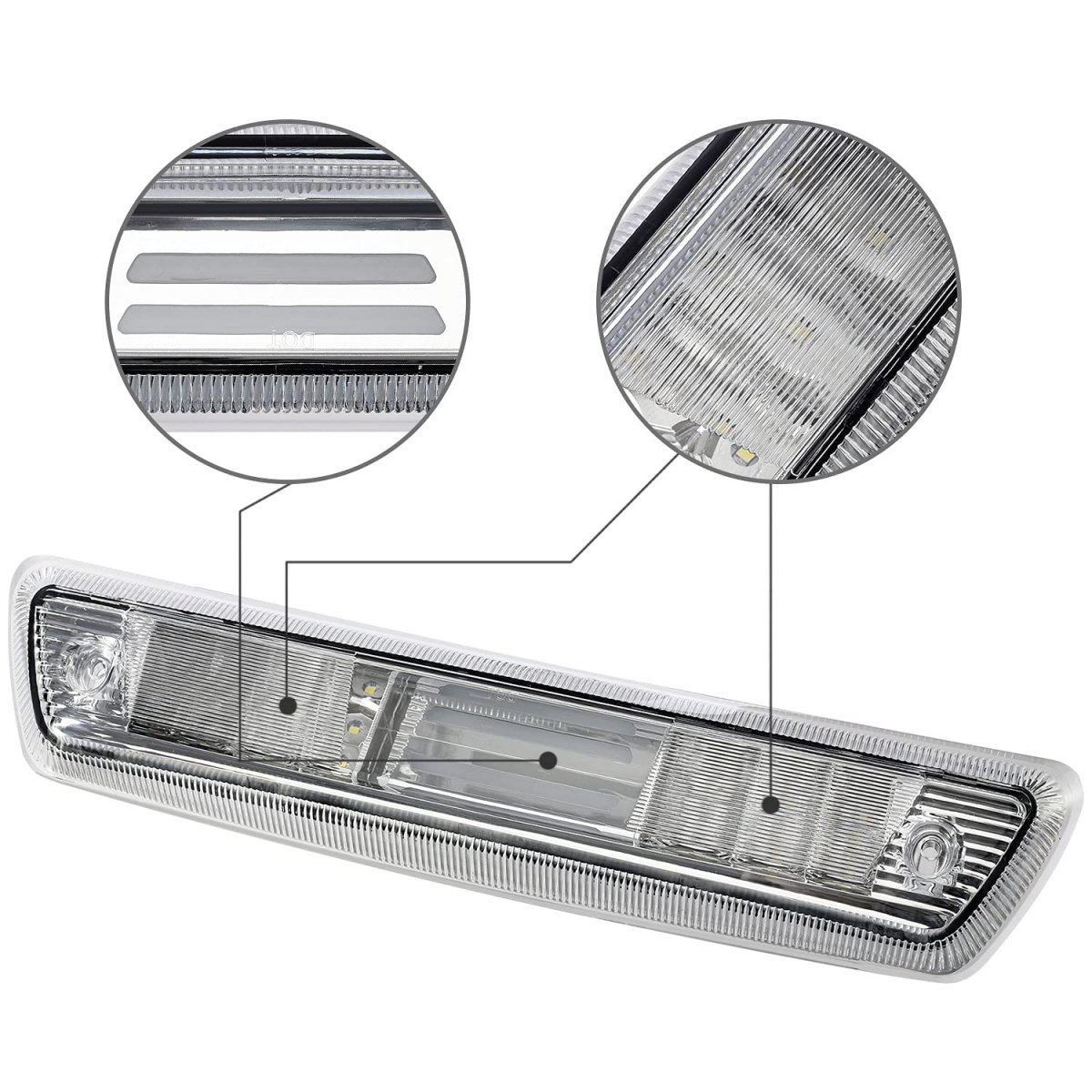 Partsam Led 3rd Brake Light Replacement For Ford F150 09-14 2009 2010 2011 2012 2013 2014 Third Clear Rear Cab Roof High Center
