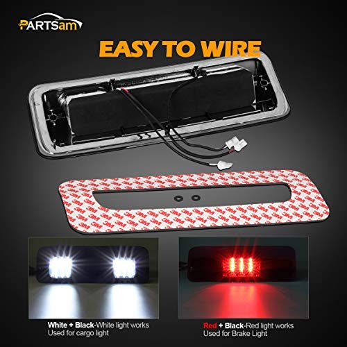 Partsam Replacement For F150 F-150 2004 2005 2006 2007 2008 High Mount Stop Light 3rd Third Brake Smoked Led Rear Cab Roof
