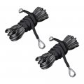 Astra Depot 2pcs 50ft 1 4 Black Synthetic Winch Rope Extension 39 Rock Guard For Off-road Recovery Car Atv Utv Snow Plow
