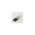 Dantegts Focus Black Leather Chrome Car Fob Key Chain Ring