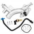 Autobaba 902-846 Upgraded Aluminum Engine Coolant Water Outlet Housing Kit With Inlet Hose Sensor For 2011-2020 Chevy Cruze 