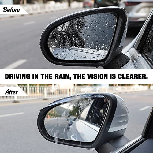 Blilo 2pcs Car Rear View Mirror Rain Visor Guard Carbon Fiber Side Window Wind Deflectors Waterproof Auto Shields Visors