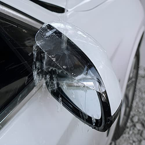 Blilo 2pcs Car Rear View Mirror Rain Visor Guard Carbon Fiber Side Window Wind Deflectors Waterproof Auto Shields Visors