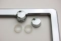 Poland Polish Chrome Plated Abs License Plate Frame Dome Emblem Free Caps