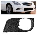 Hecasa Fog Light Bezels Rh For 2010-2013 Infiniti G25 G37 2009-2013 Q40 Lamp Cover Trim Black Coupe Textured Passenger Side 