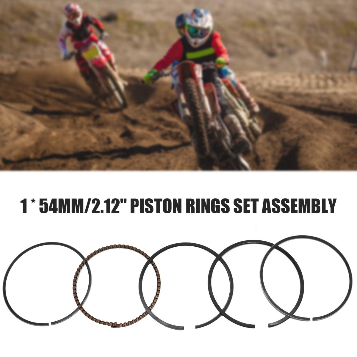 Zreneyfex 54mm Piston Rings Set Assembly Ring Kit Replacement For 125cc Ssr Atv Dirt Bike Go Kart