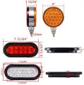 Double Face 48-led Pedestal Stop Turn Signal Side Marker Lights And Oval 22-led Brake Taillight Backup Reverse Lamps Compatible