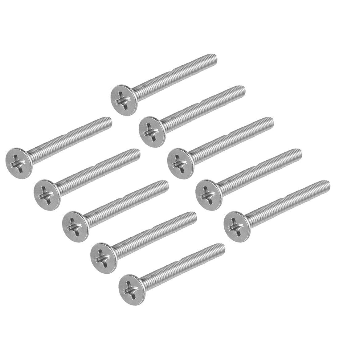 M4x35mm Flat Head Machine Screws Phillips Cross Screw 304 Stainless Steel Fasteners Bolts 50pcs