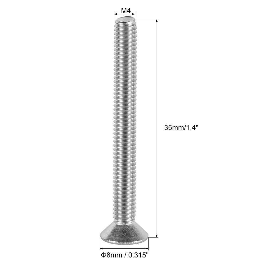 M4x35mm Flat Head Machine Screws Phillips Cross Screw 304 Stainless Steel Fasteners Bolts 50pcs