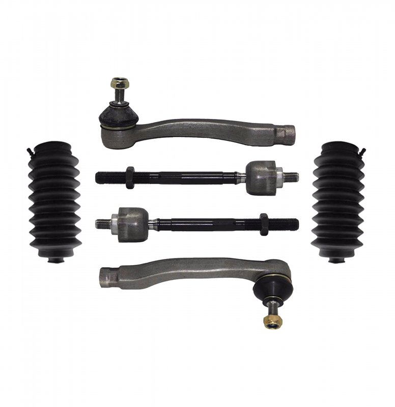Front Outer Inner Tie Rod Ends Bellow Boots 6 Pieces Steering Kit