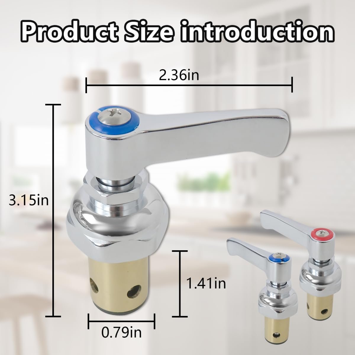 Hot And Cold Side Handle Stem Assembly Brass Spindle Replacement Designed Compatible For All T S Faucet Valve Replace 002713-40