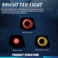 Rear Left Led Tail Light Acrylic Abs Red Lens