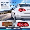 Rear Left Led Tail Light Acrylic Abs Red Lens
