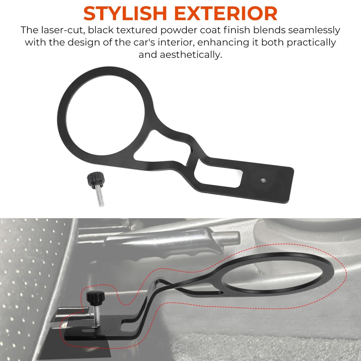 Cup Holder For Porsche 911 996 1997 2005 Black Powder Coated Seat Rail Mount With 3 25 In Hole