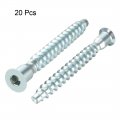 Uxcell Furniture Confirmat Screw 7x59mm Hex Socket Wood Screws Zinc Plated 20pcs